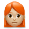 Woman- Medium-Light Skin Tone- Red Hair emoji on LG